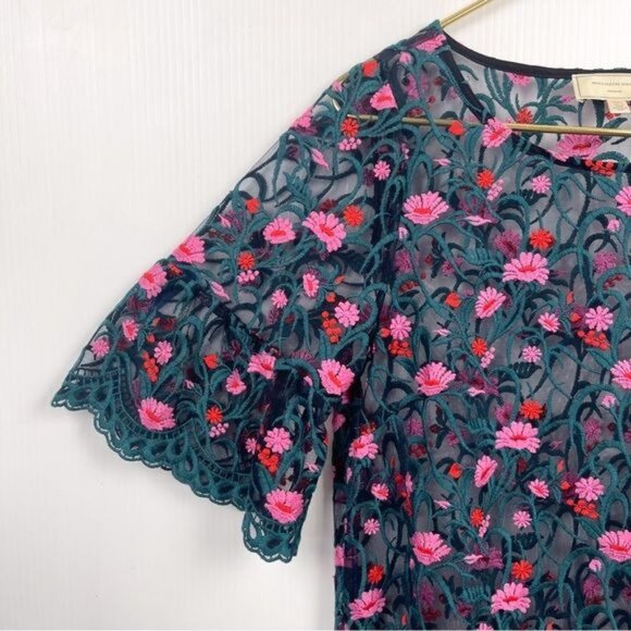 Moulinette Soeurs embroidwered Mesh Knee-Length Dresses Small - Picture 4 of 7